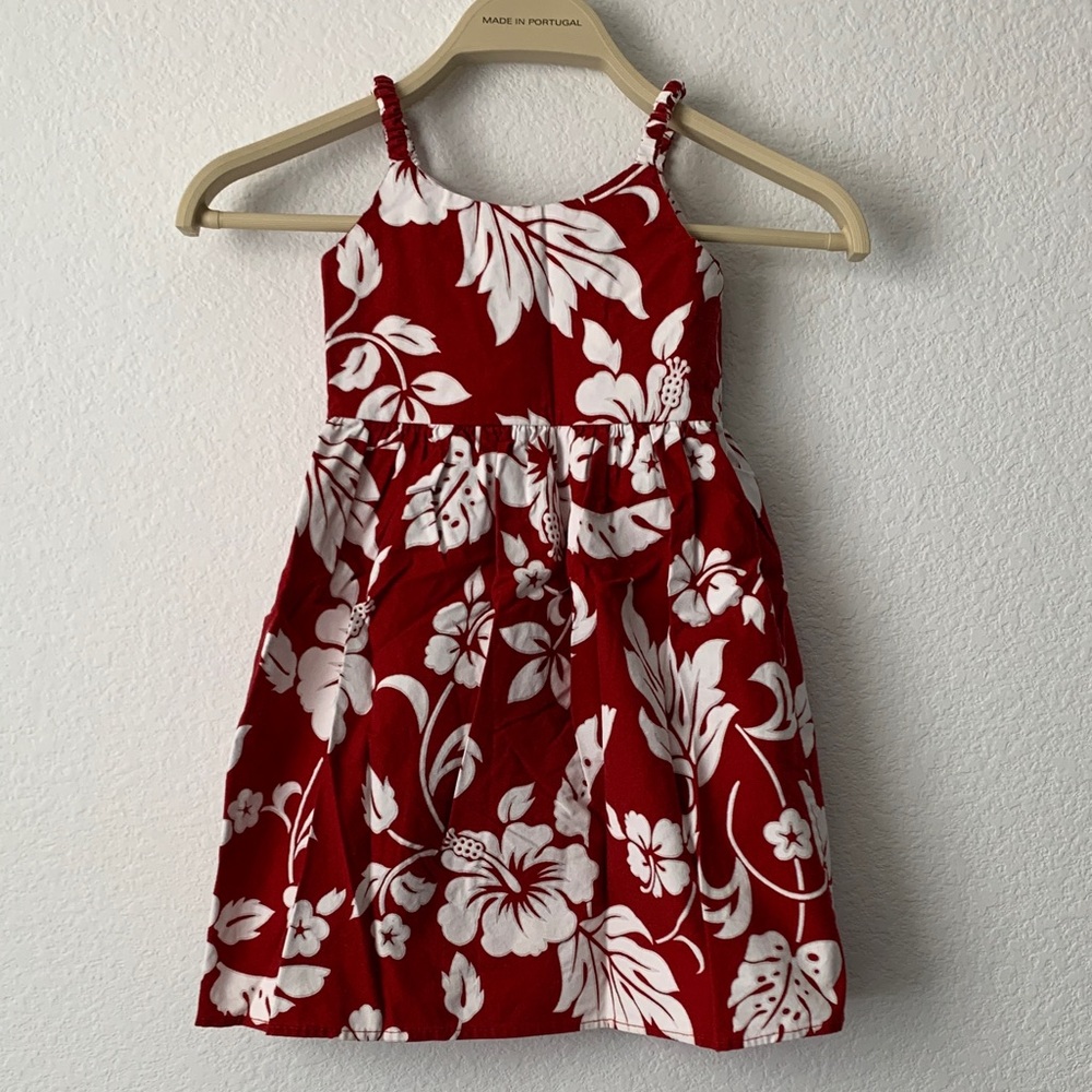 Charming Floral Red and White Kids Dress 100% Cotton.